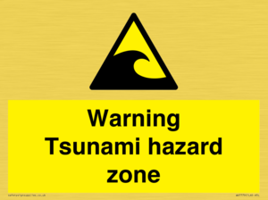 Warning Tsunami hazard zone
