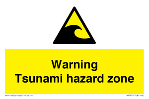 Warning Tsunami hazard zone