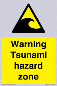 Warning Tsunami hazard zone