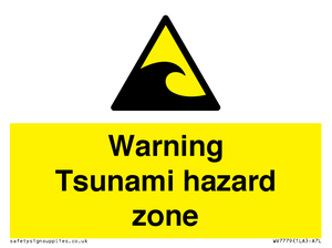 Warning Tsunami hazard zone