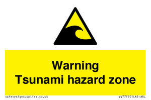 Warning Tsunami hazard zone