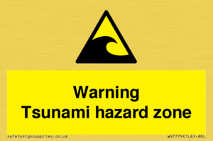 Warning Tsunami hazard zone