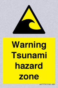 Warning Tsunami hazard zone