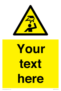 Custom warning overhead obstacle