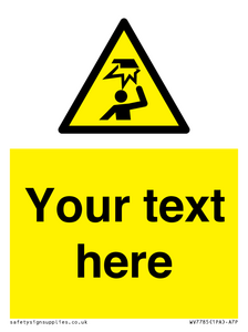 Custom warning overhead obstacle