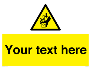 Custom warning hand crushing between press brake tool