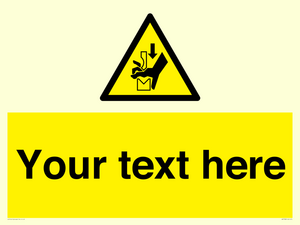 Custom warning hand crushing between press brake tool