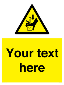 Custom warning hand crushing between press brake tool