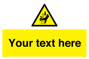 Custom warning hand crushing between press brake tool