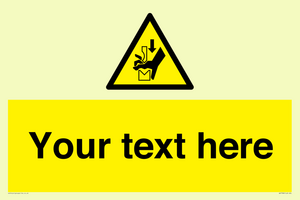 Custom warning hand crushing between press brake tool