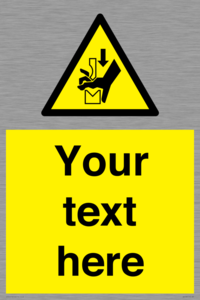 Custom warning hand crushing between press brake tool