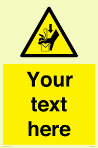 Custom warning hand crushing between press brake tool