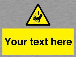 Custom warning hand crushing between press brake tool