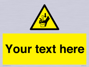 Custom warning hand crushing between press brake tool