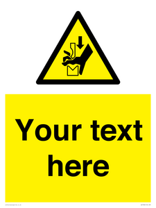 Custom warning hand crushing between press brake tool