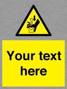 Custom warning hand crushing between press brake tool