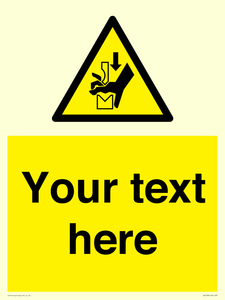 Custom warning hand crushing between press brake tool