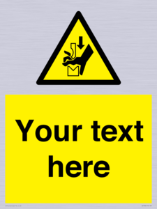 Custom warning hand crushing between press brake tool