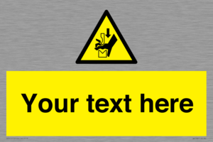 Custom warning hand crushing between press brake tool