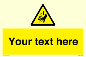 Custom warning hand crushing between press brake tool