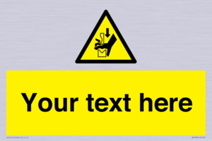 Custom warning hand crushing between press brake tool