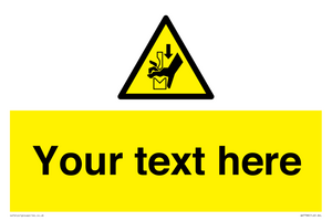 Custom warning hand crushing between press brake tool