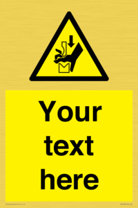 Custom warning hand crushing between press brake tool