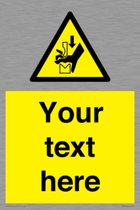 Custom warning hand crushing between press brake tool