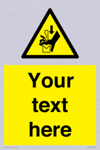 Custom warning hand crushing between press brake tool