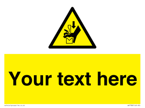 Custom warning hand crushing between press brake tool