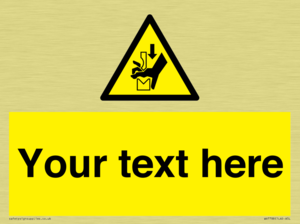 Custom warning hand crushing between press brake tool