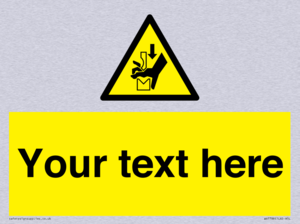 Custom warning hand crushing between press brake tool