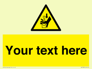 Custom warning hand crushing between press brake tool