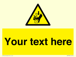 Custom warning hand crushing between press brake tool