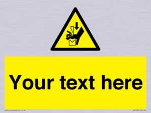 Custom warning hand crushing between press brake tool