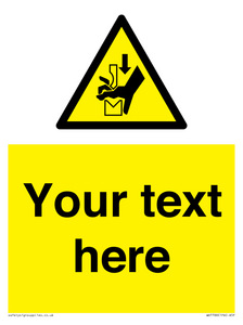 Custom warning hand crushing between press brake tool