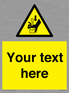 Custom warning hand crushing between press brake tool