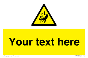 Custom warning hand crushing between press brake tool