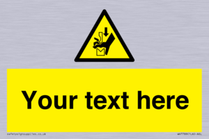 Custom warning hand crushing between press brake tool