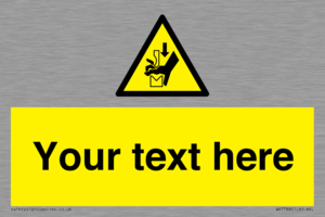 Custom warning hand crushing between press brake tool