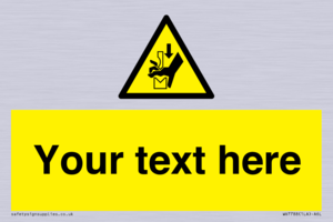 Custom warning hand crushing between press brake tool