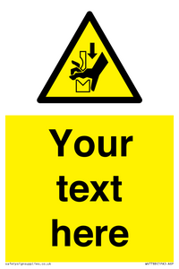 Custom warning hand crushing between press brake tool