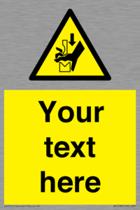 Custom warning hand crushing between press brake tool