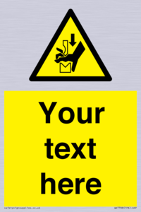 Custom warning hand crushing between press brake tool