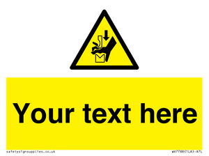 Custom warning hand crushing between press brake tool