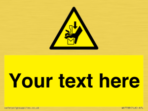 Custom warning hand crushing between press brake tool