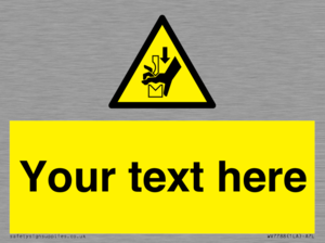 Custom warning hand crushing between press brake tool