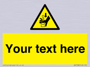 Custom warning hand crushing between press brake tool