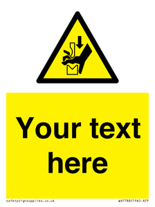 Custom warning hand crushing between press brake tool