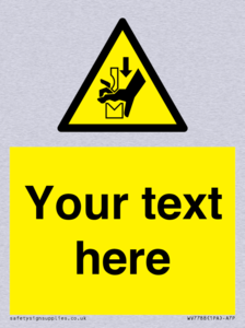 Custom warning hand crushing between press brake tool